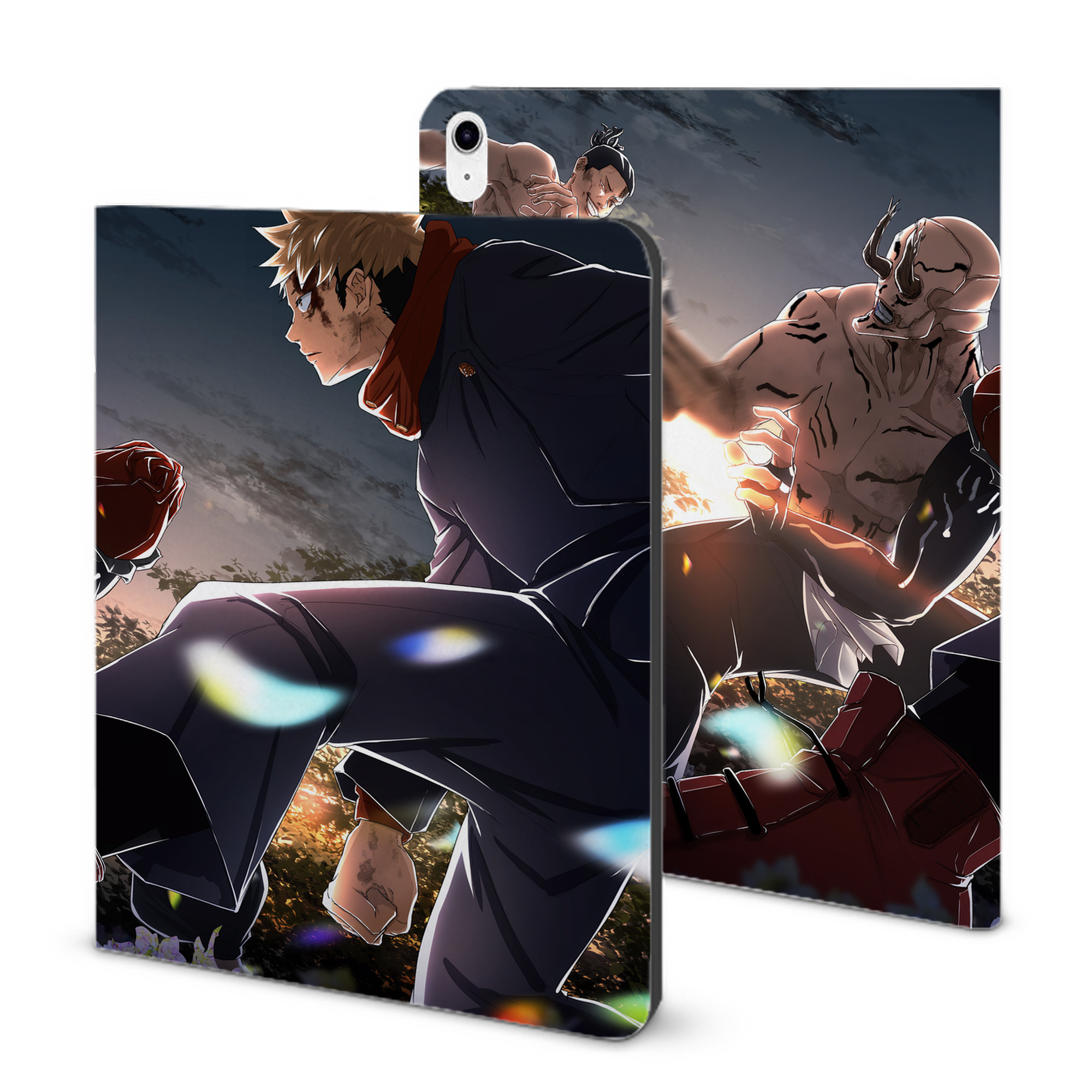 （画像用） 呪術廻戦 Jujutsu Kaisen IPad ケース ブック型 PUレザー TPU 耐衝撃 軽量 薄型 ペン収納なし 全面保護 IPad 各モデル対応